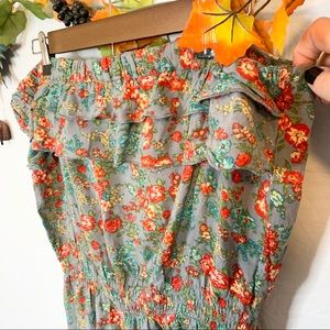 Xhilaration xxl blue floral ruffle romper